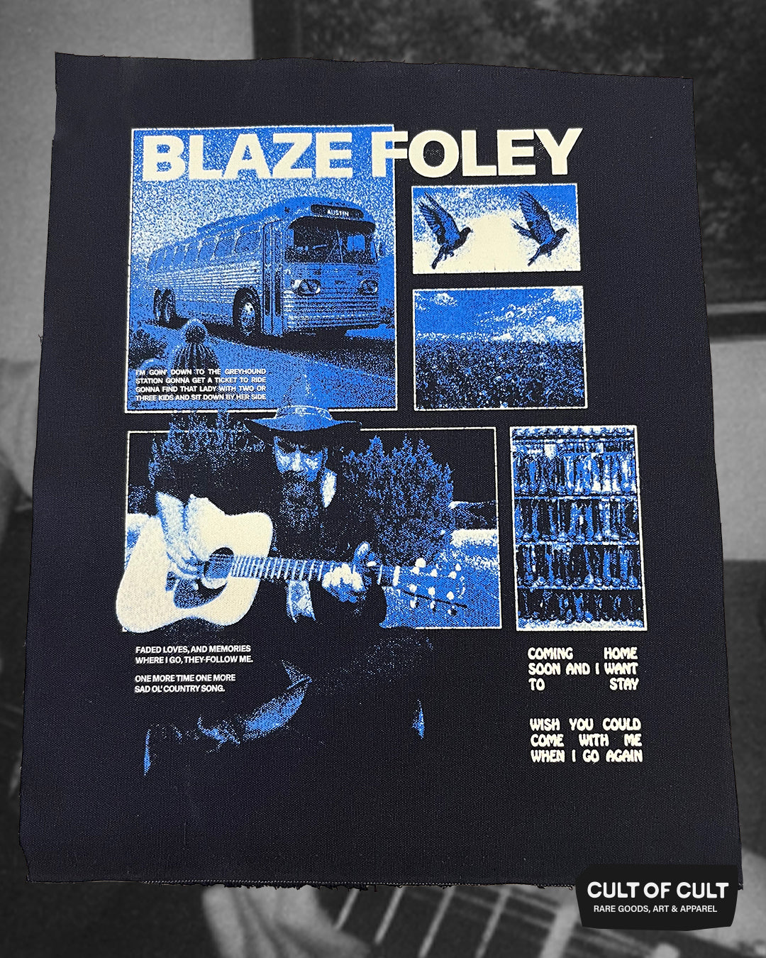 Blaze Foley Clay Pigeons Back Patch