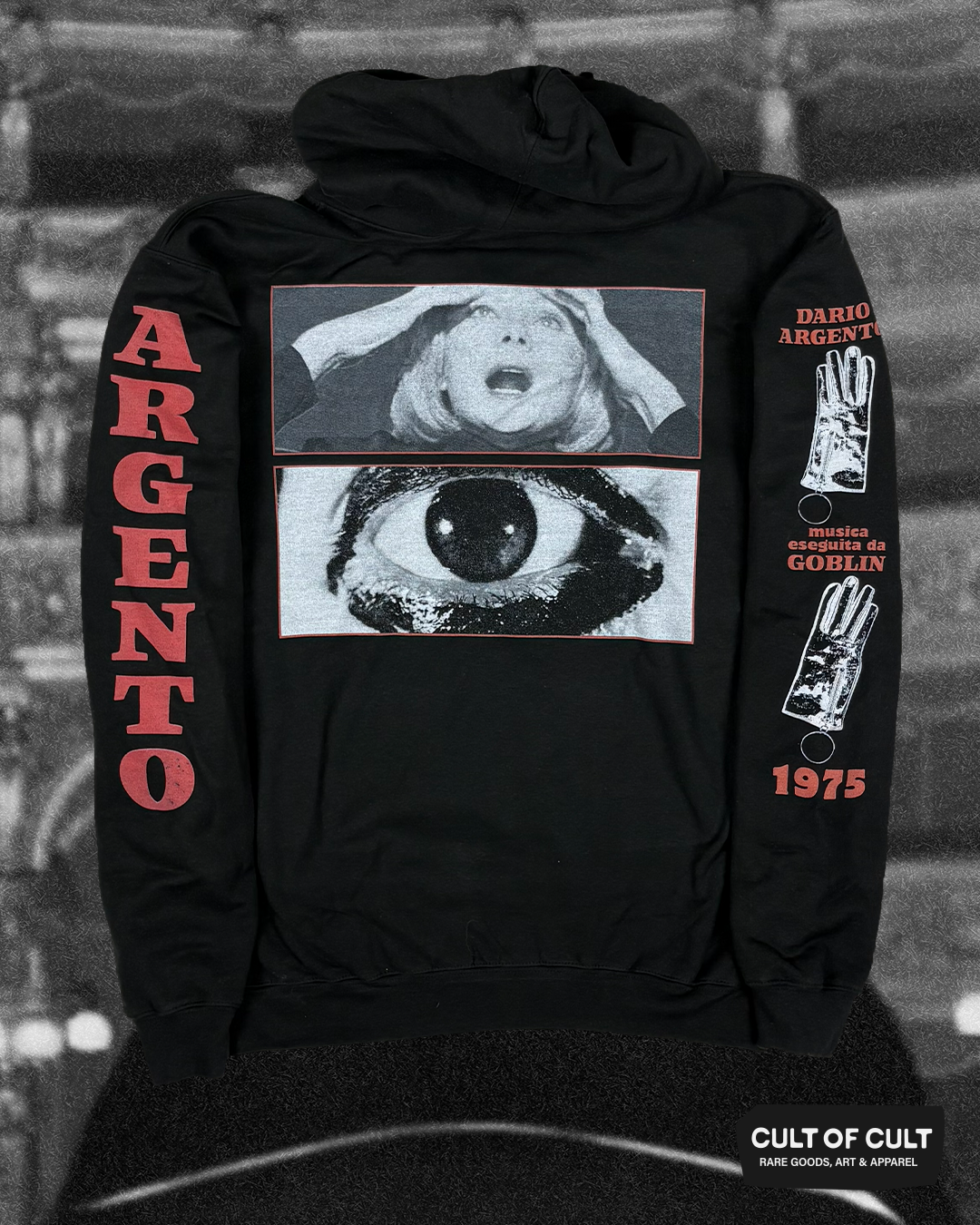 Sudadera con capucha roja profunda Profondo Rosso 1975