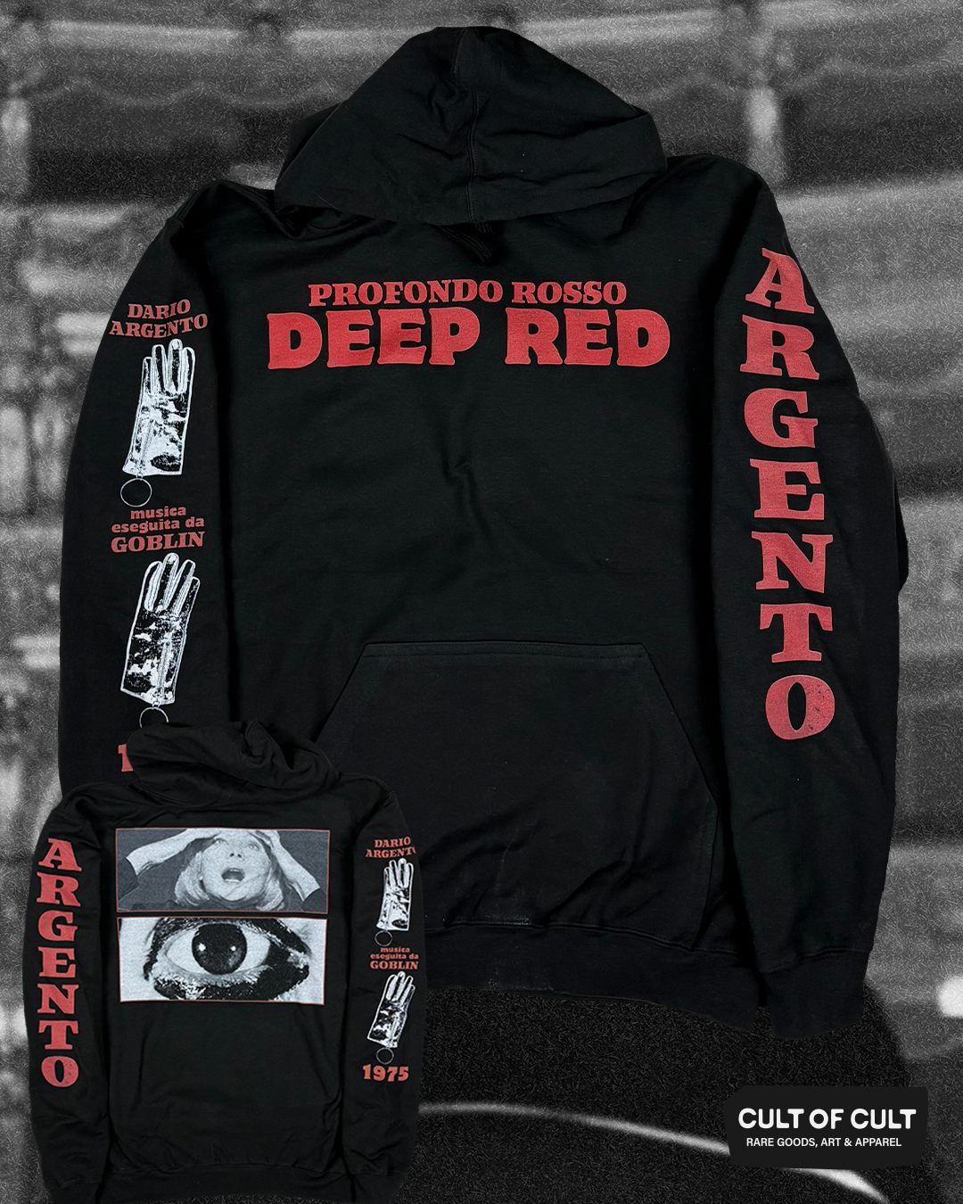 Sudadera con capucha roja profunda Profondo Rosso 1975