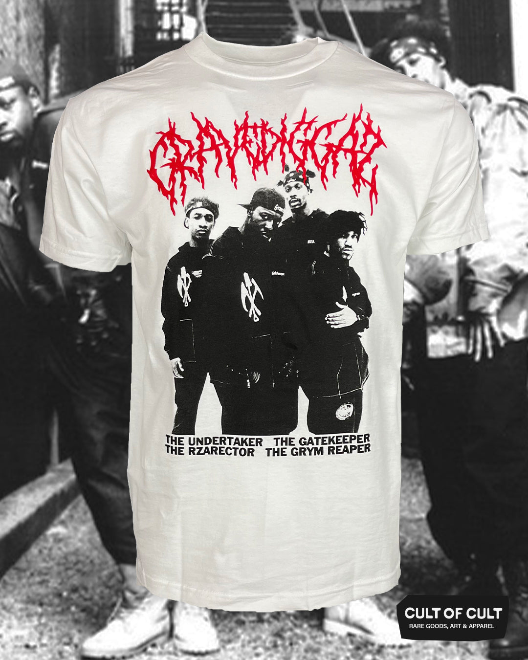 Gravediggaz White Tee Front