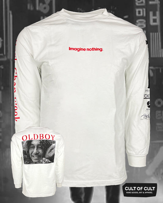 Oldboy Long Sleeve White Front and Back