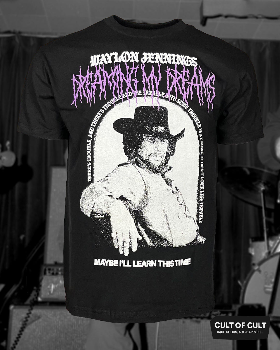 Waylon Jennings Dreaming My Dreams Short Sleeve Front