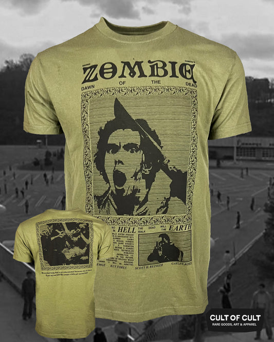 Zombie: Dawn of The Dead Short Sleeve Green Front and Back