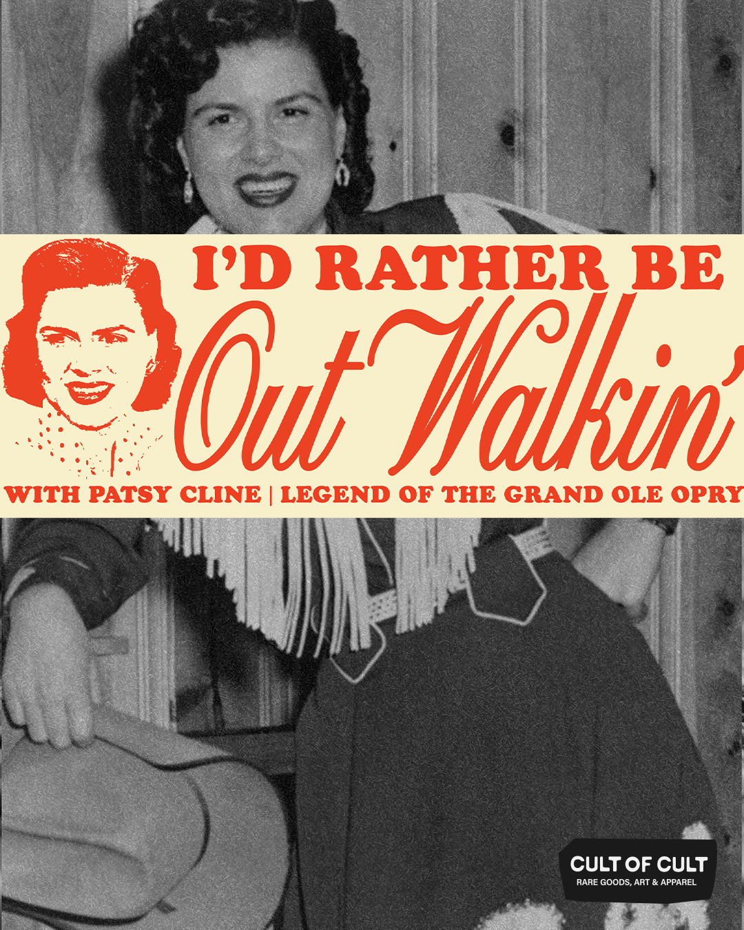 Patsy Cline Out Walkin Sticker