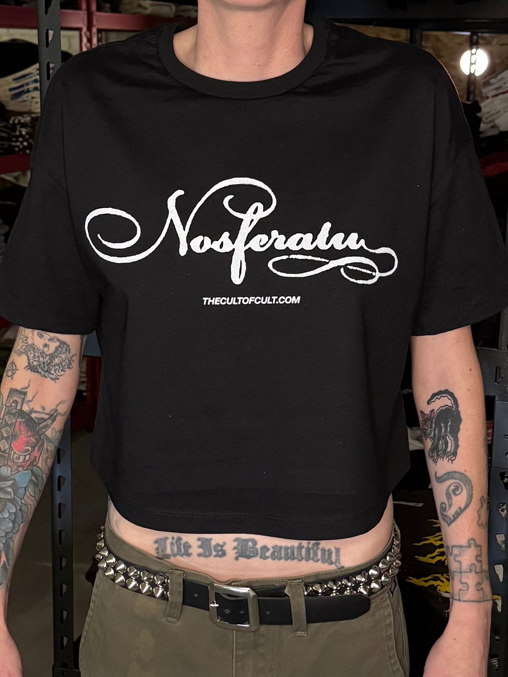 Nosferatu 1922 Cursive Crop Top