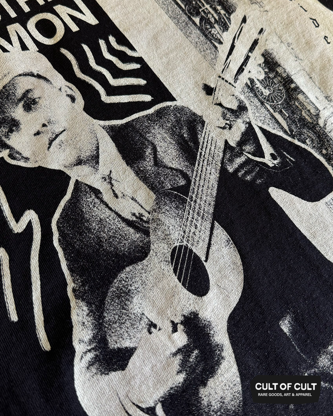 a close up detailed shot of the Jimmie Rodgers black long sleeve shirt