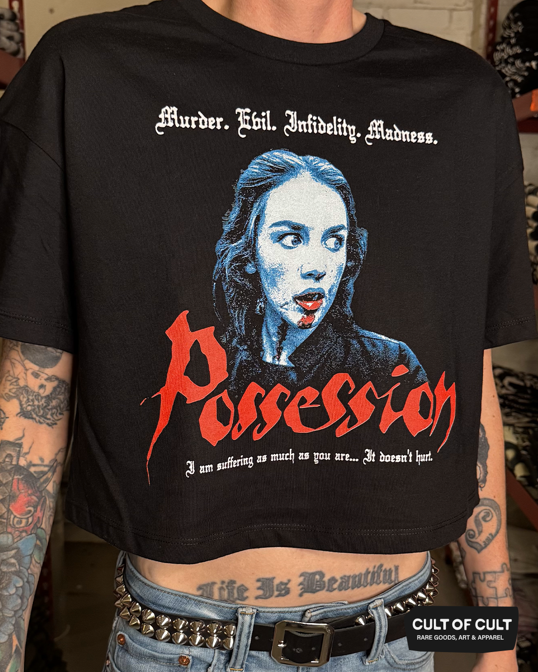 *PRESALE ONLY* Possession 1981 It Doesn’t Hurt Crop Top