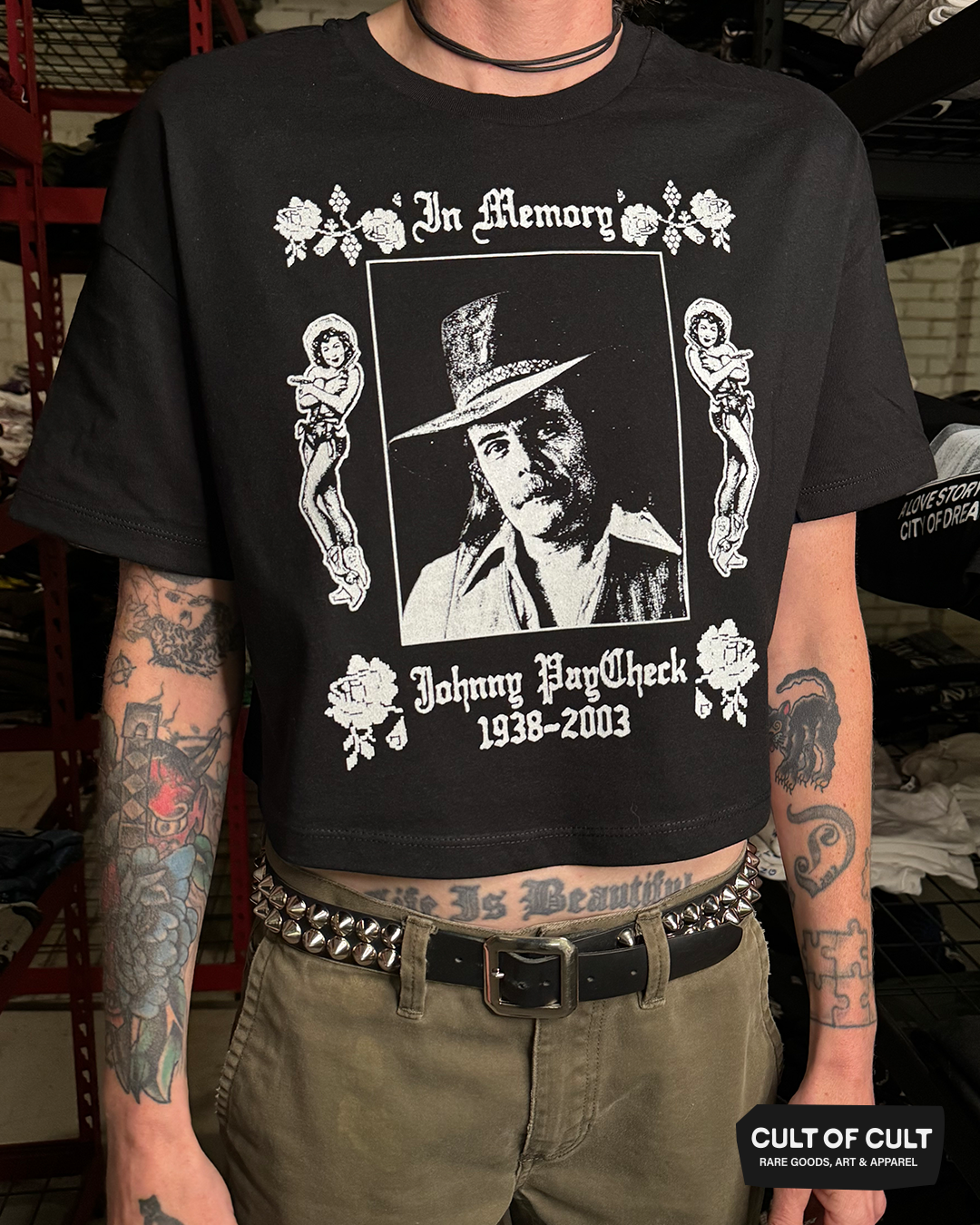 Johnny Paycheck In Memory Crop Top