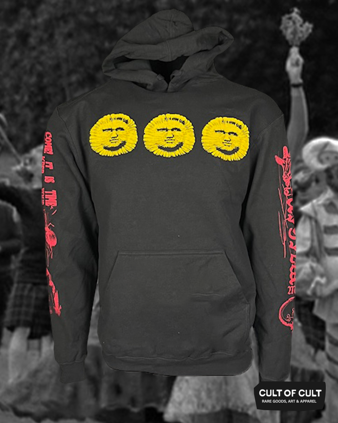 the front of The Wicker Man 1973 black hoodie
