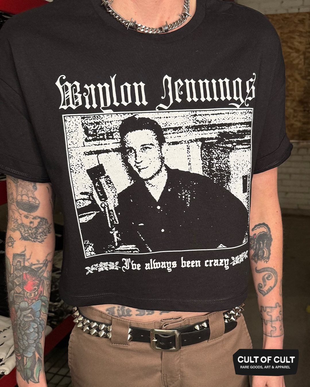 Waylon Jennings Crazy Crop Top