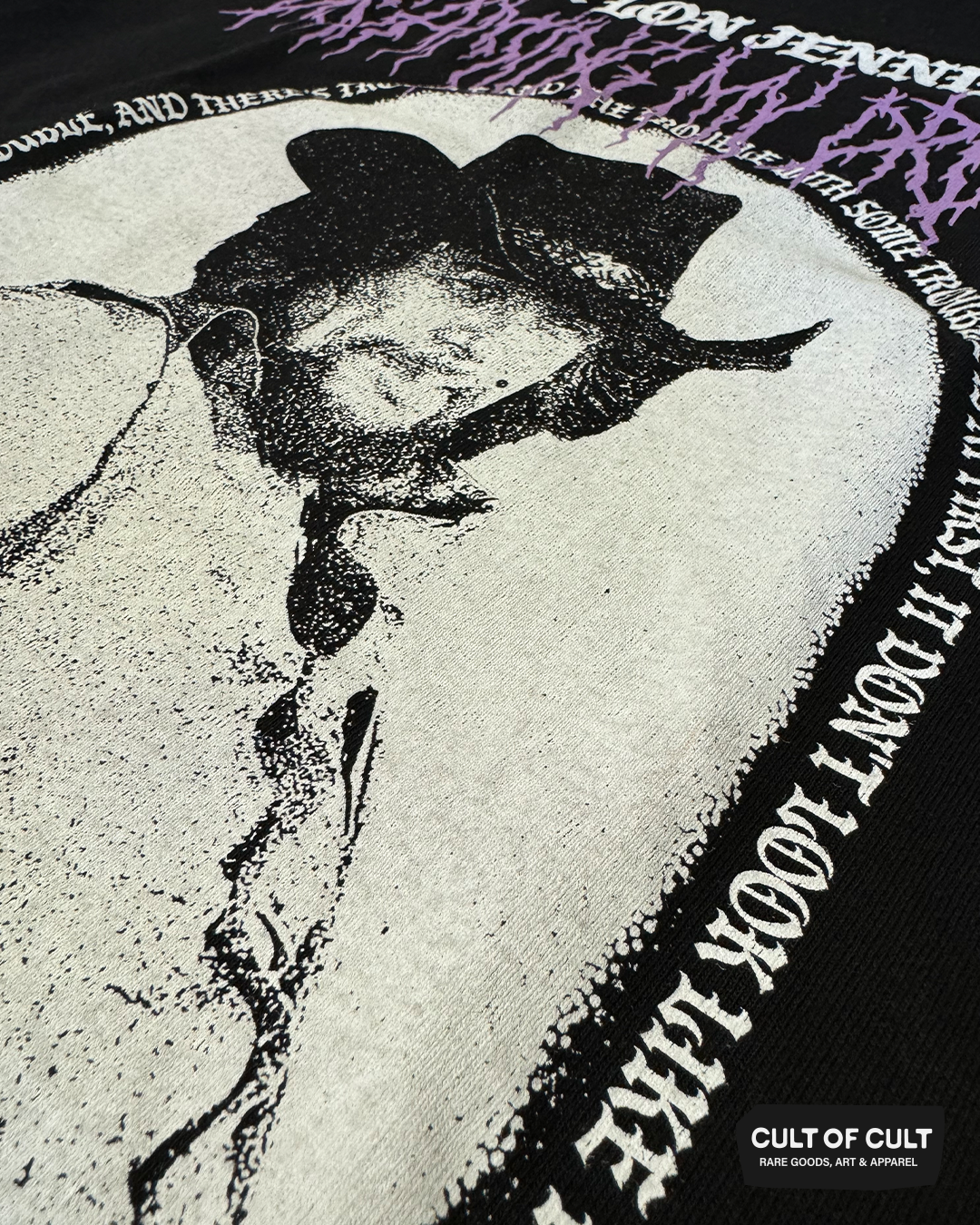 Waylon Jennings Dreaming My Dreams Short Sleeve Close Up Detail of Print