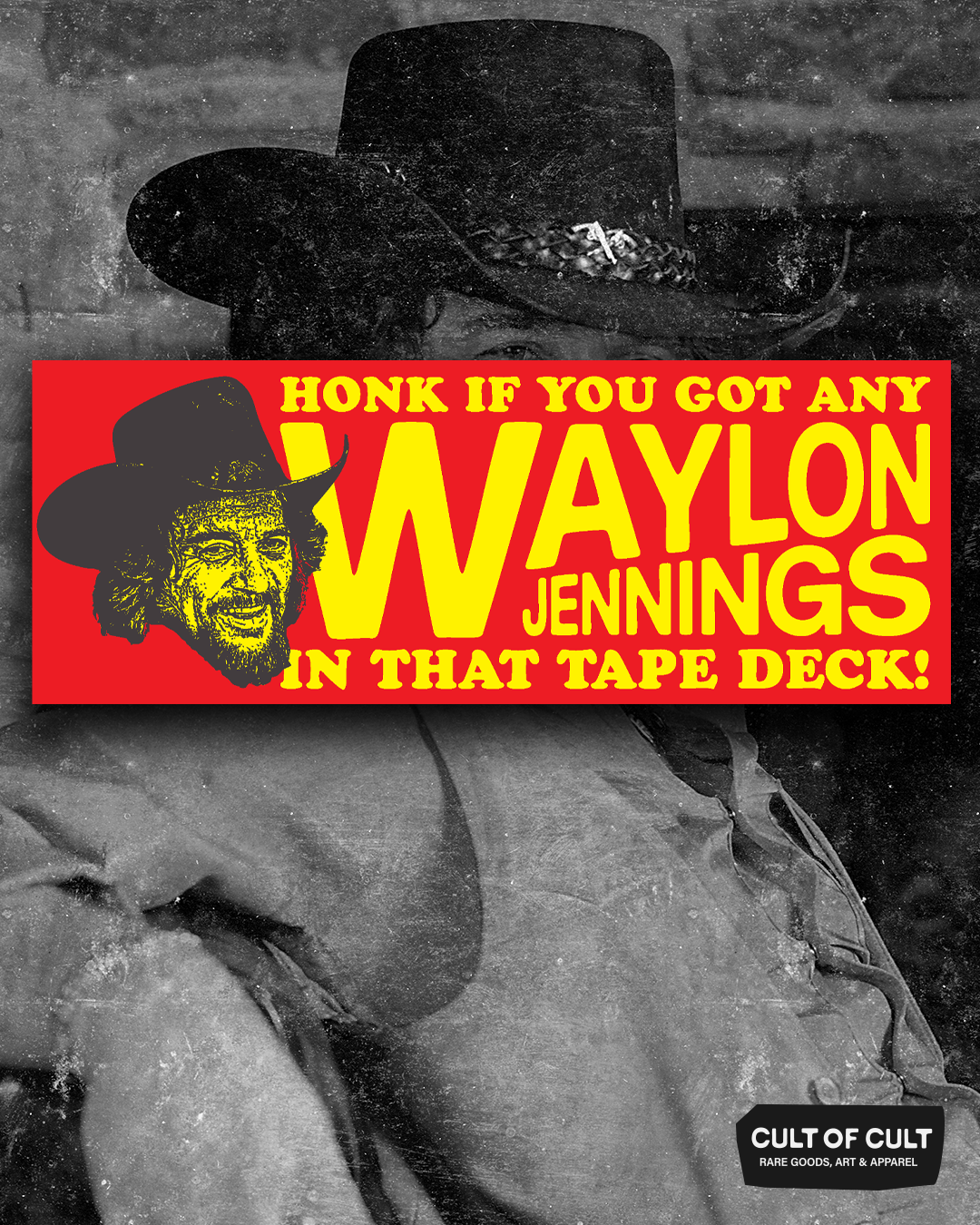 Waylon Jennings 2 Stickers