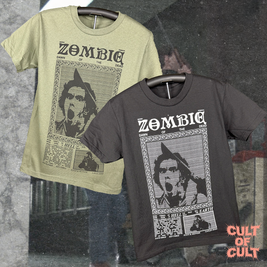 Both color options for the Zombie Dawn of the Dead 1978 short sleeve shirt