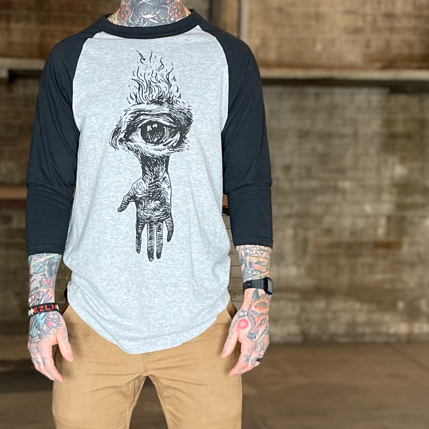 Cult of Cult Eye Baseball Tee Model Front View