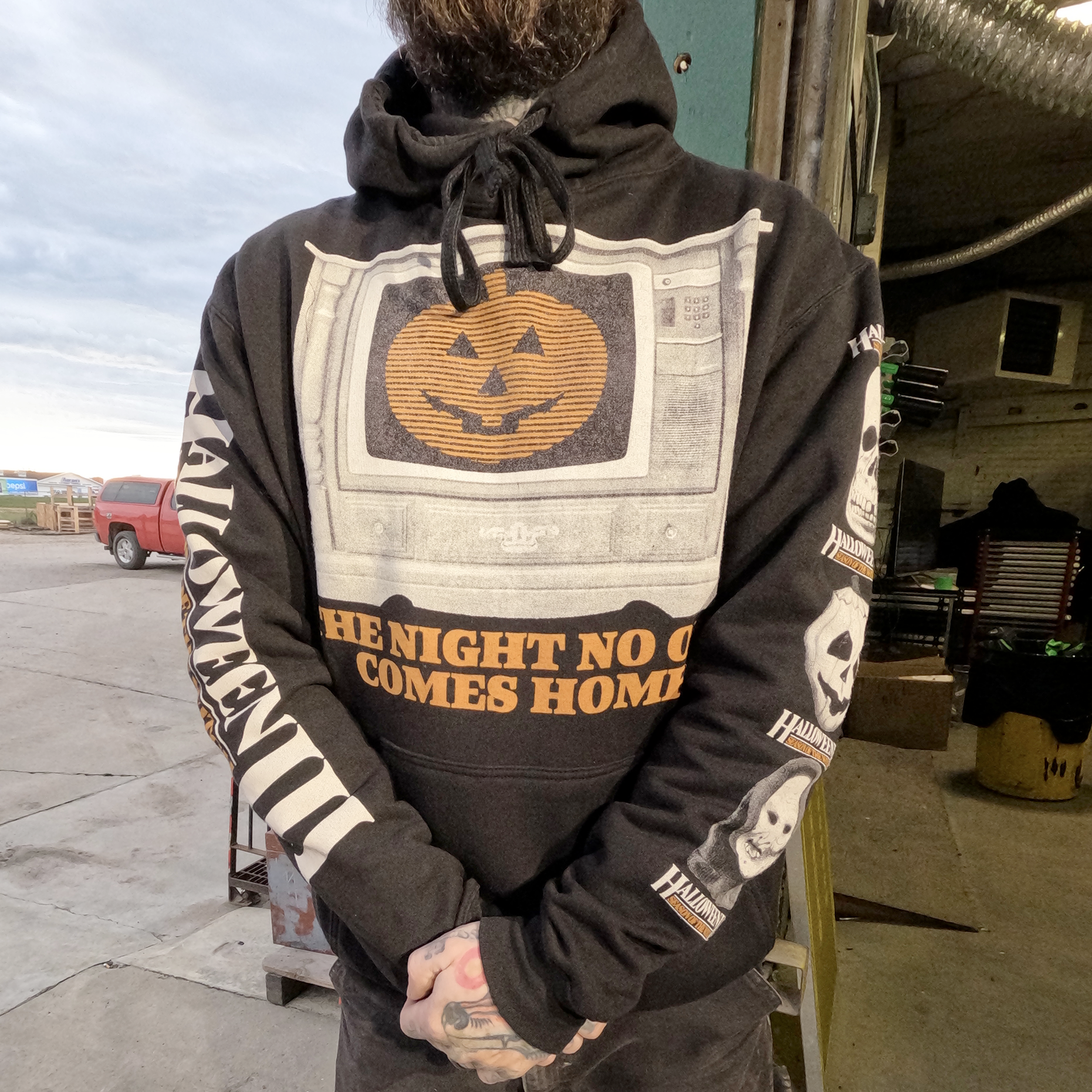Halloween Season of The Witch Hoodie Model Front View
