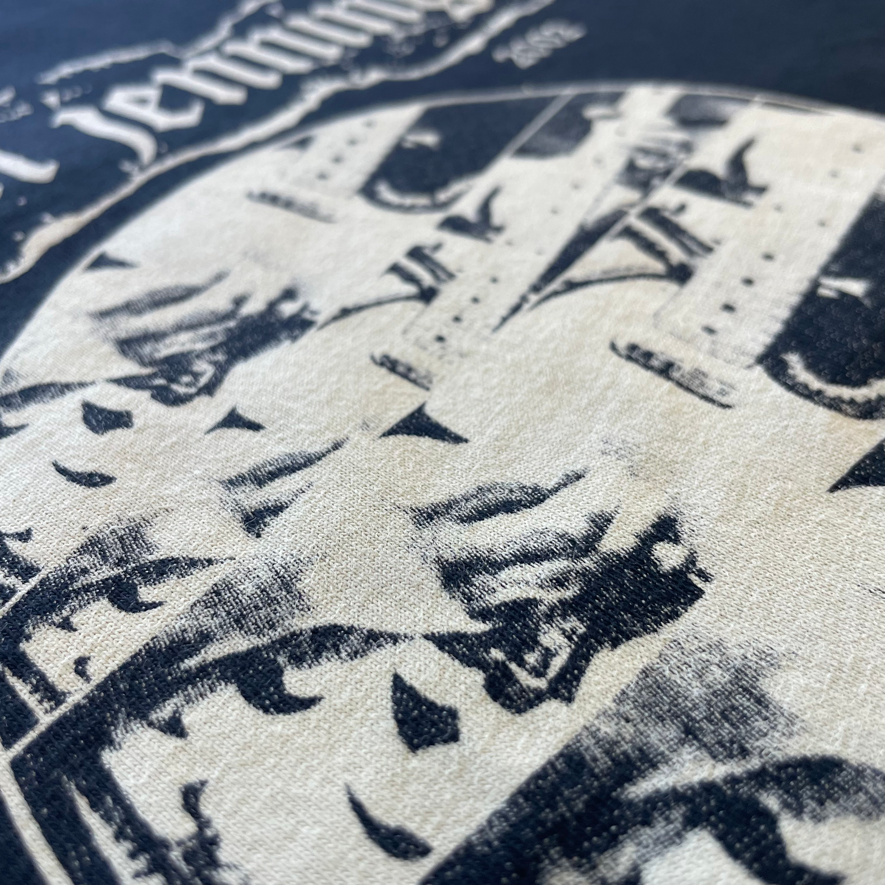 Waylon Honky Tee Black Close Up Print Detail