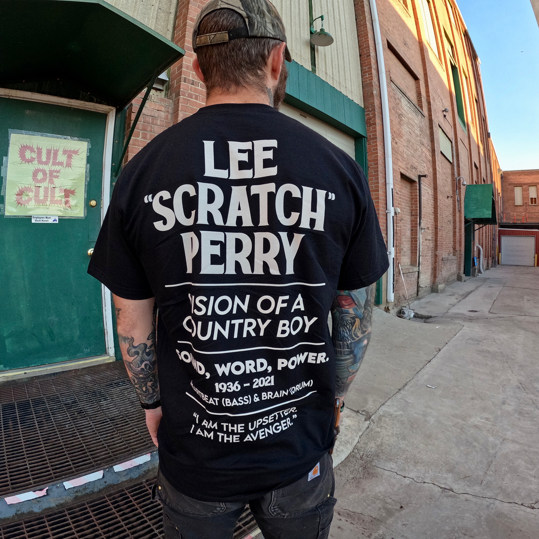 Lee Perry Tee Black Model Back