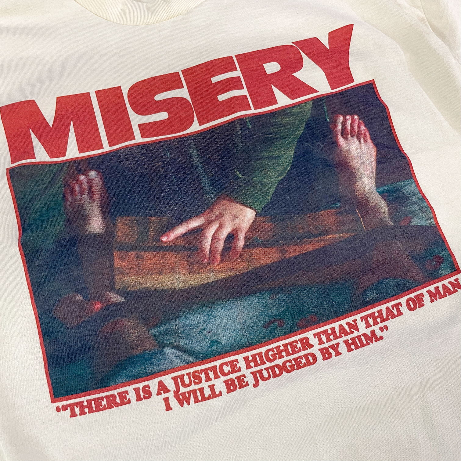 Misery Short Sleeve Close Up of Print